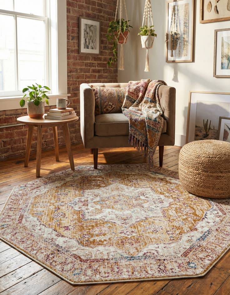 Detail image of 5' 3 x 5' 3 Deepa Octagon Rug