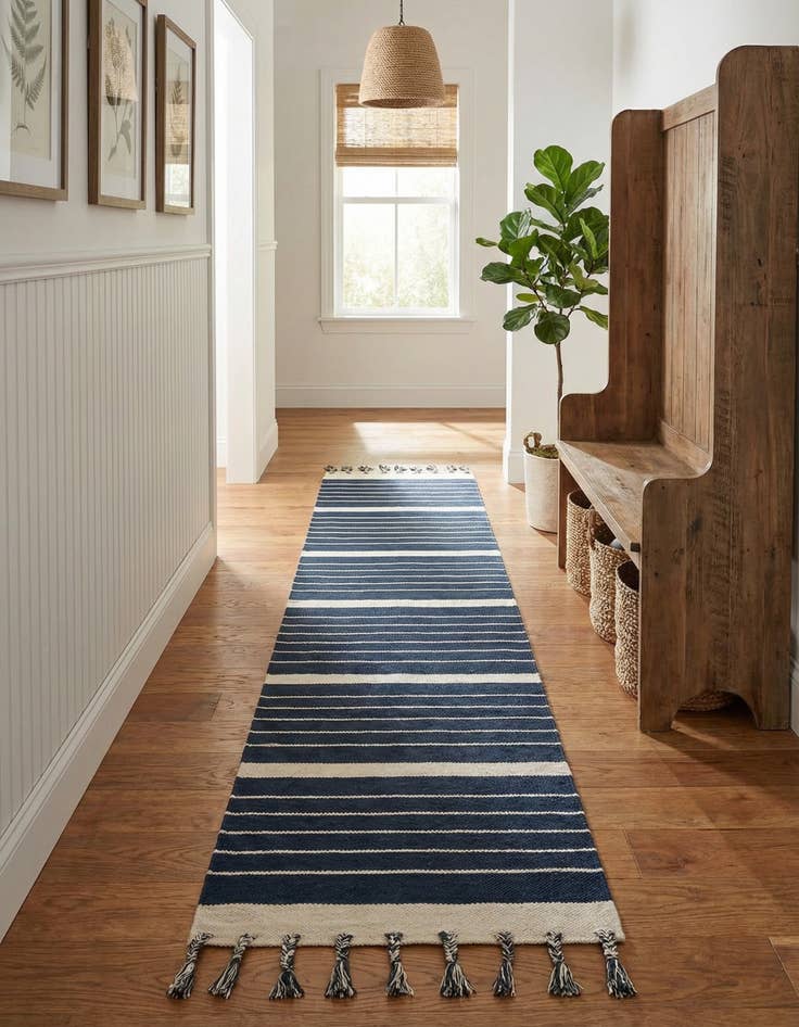 Detail image of 2' 7 x 12' Hand Woven Chindi Cotton Runner Rug