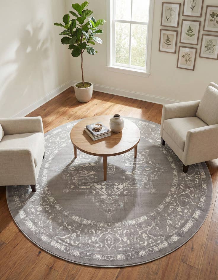 Detail image of 6' x 6' Modern Classical Round Rug
