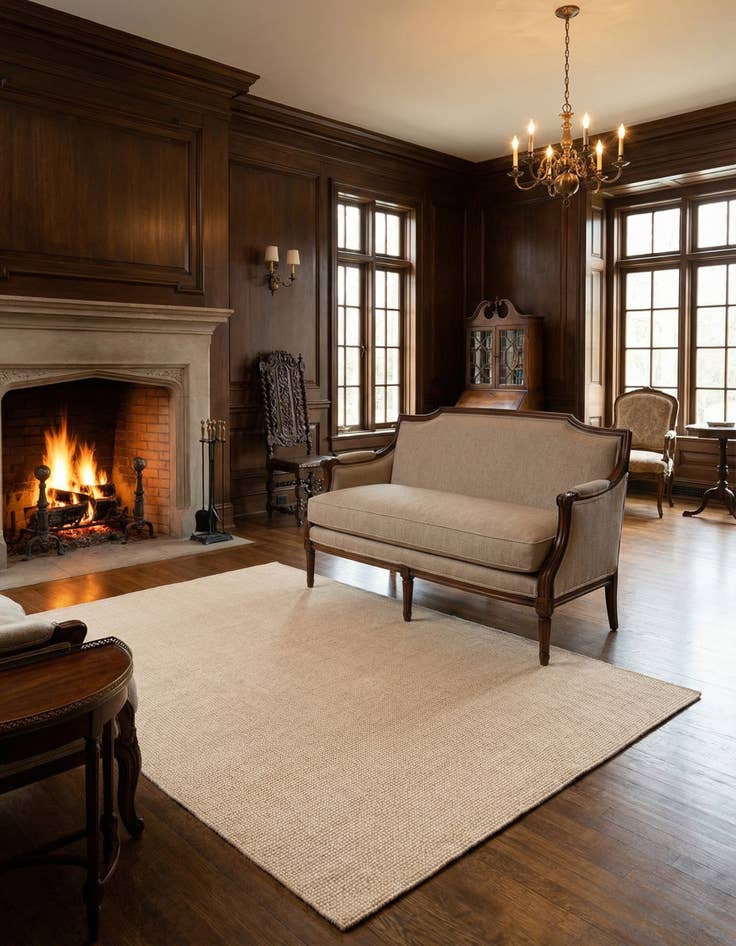 Detail image of 5' 1 x 8' Hand Woven Jill Zarin English Manor Wool Rug