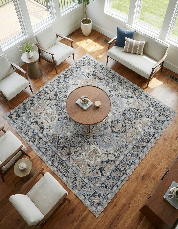 Detail image of 7' 10 x 7' 10 Kamala Washable Square Rug