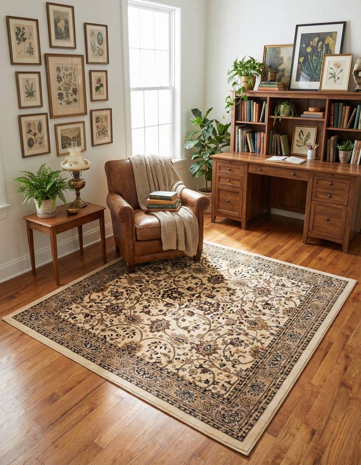 Detail image of 7' 10 x 7' 10 Kashan Design Square Rug