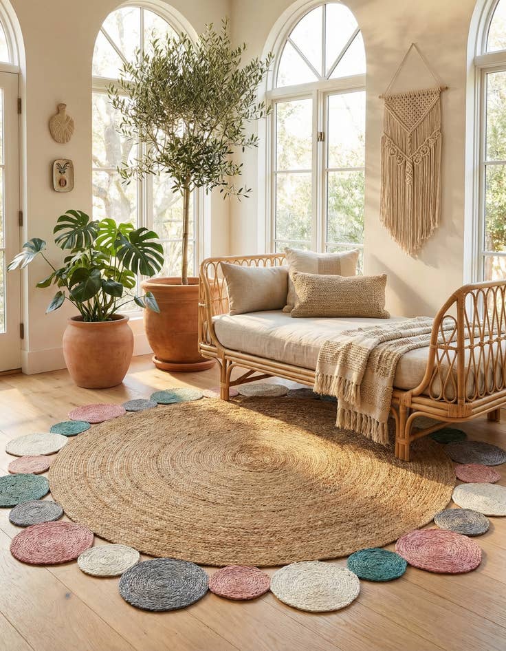 Detail image of  7' 10 x 7' 10  Hand Braided Jute Round Rug