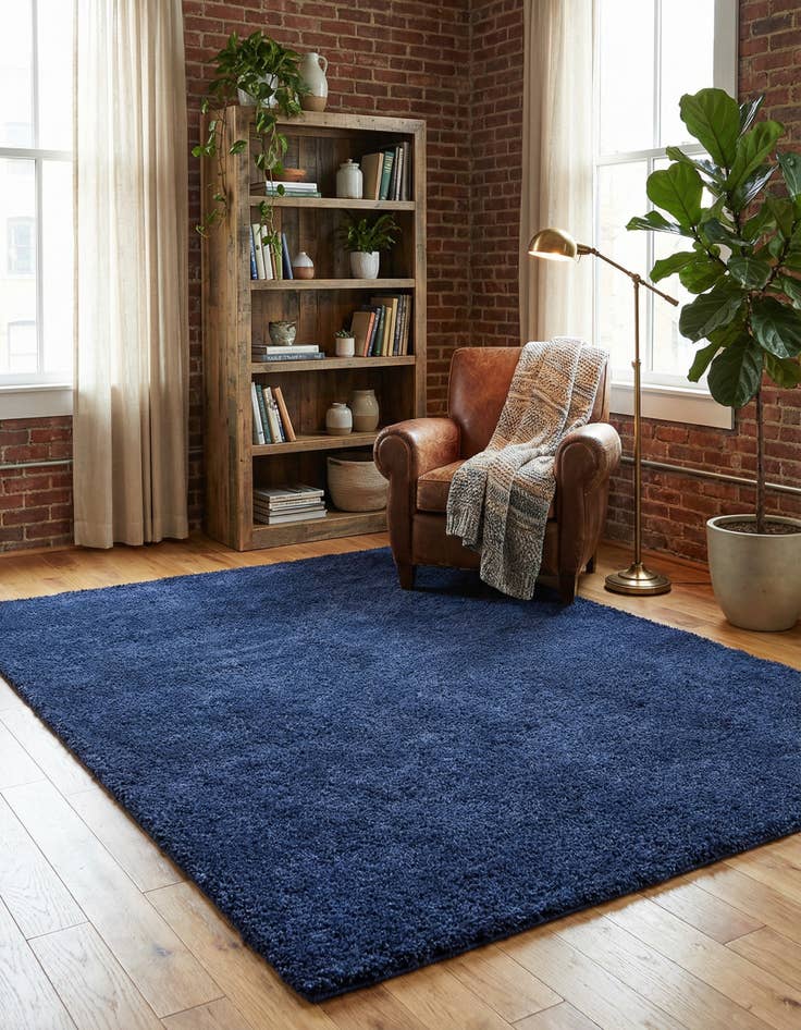 Detail image of 7' 10 x 11' Solid Frieze Rug