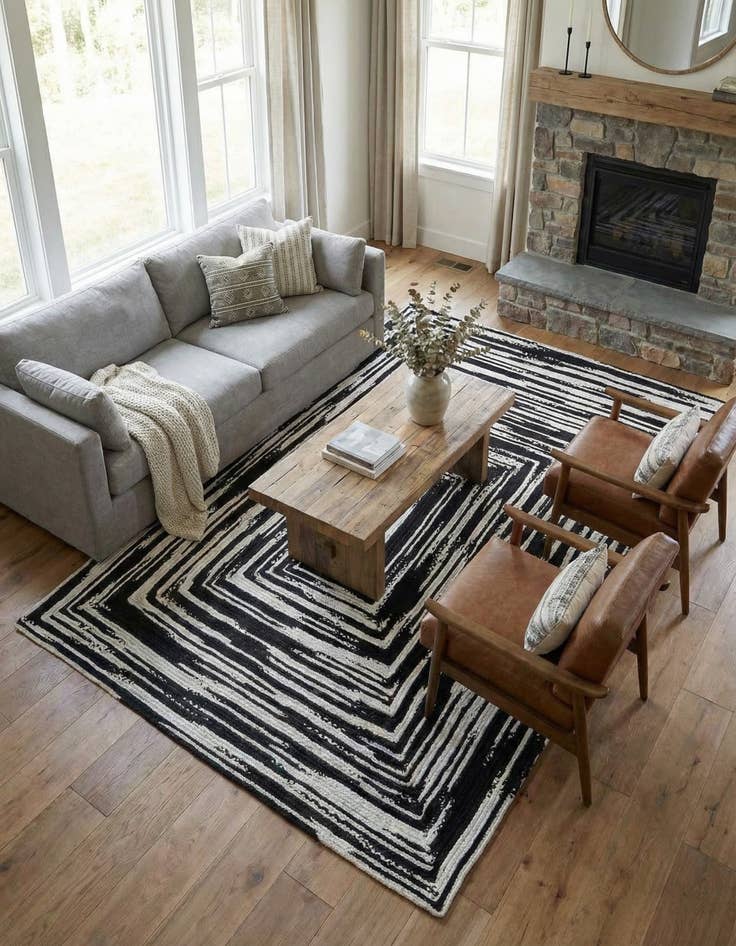 Detail image of 9' x 12' 2 Handmade Braided Chindi Rug