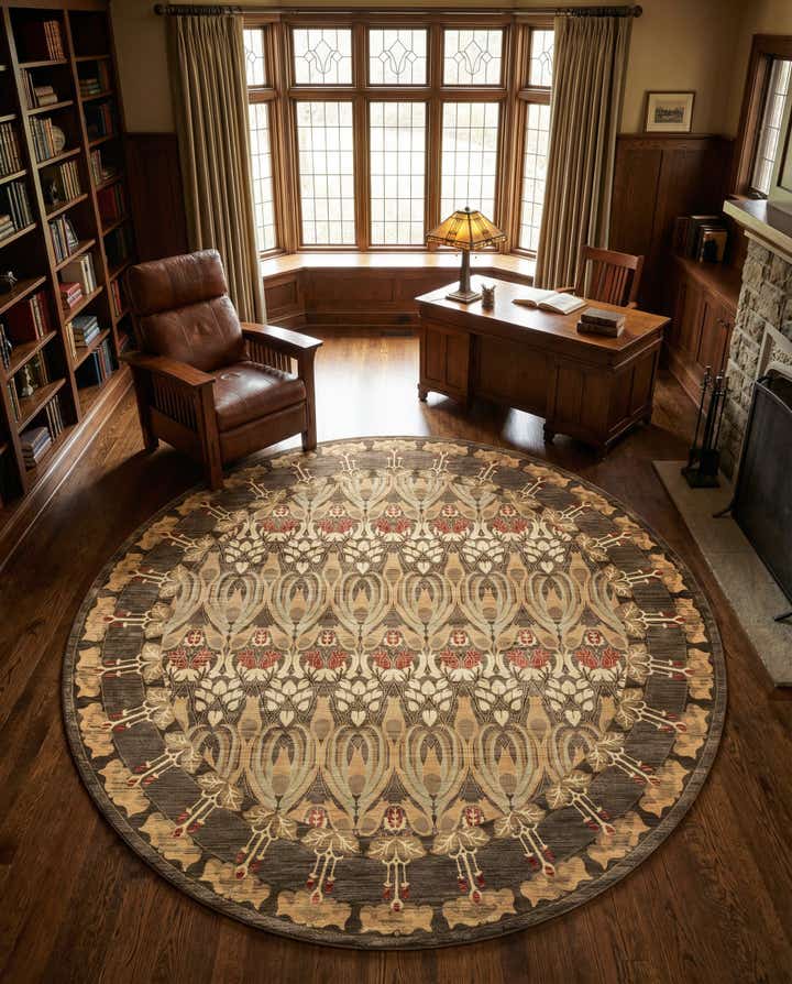 Brown 400cm x 400cm Kensington Rund Teppich