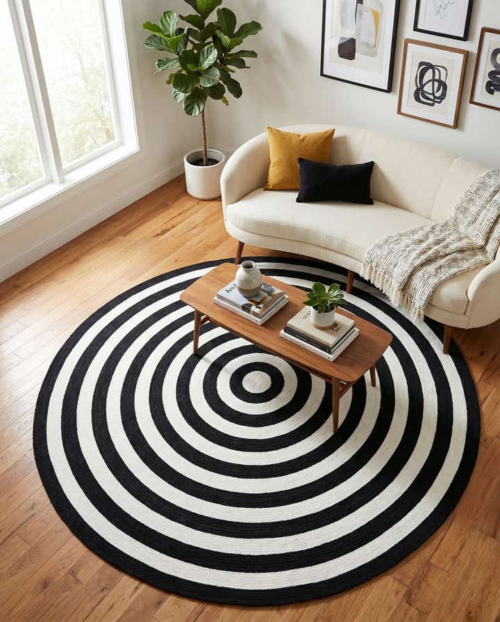 7' 10 x 7' 10 Easy-Clean Eco Verse Washable Indoor / Outdoor Round Rug