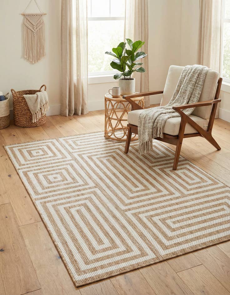 Detail image of  4' x 6'  Washable Modern Indoor / Outdoor Rug