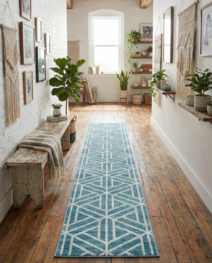 Vue détaillée : 80cm x 500cm Lattice Trellis Tapis Tapis de couloir