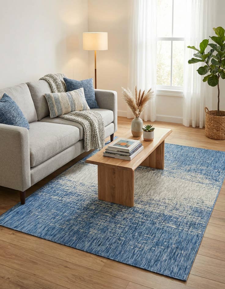Detail image of 5' 3 x 8' Easy-Clean Modern Indoor / Outdoor Rug