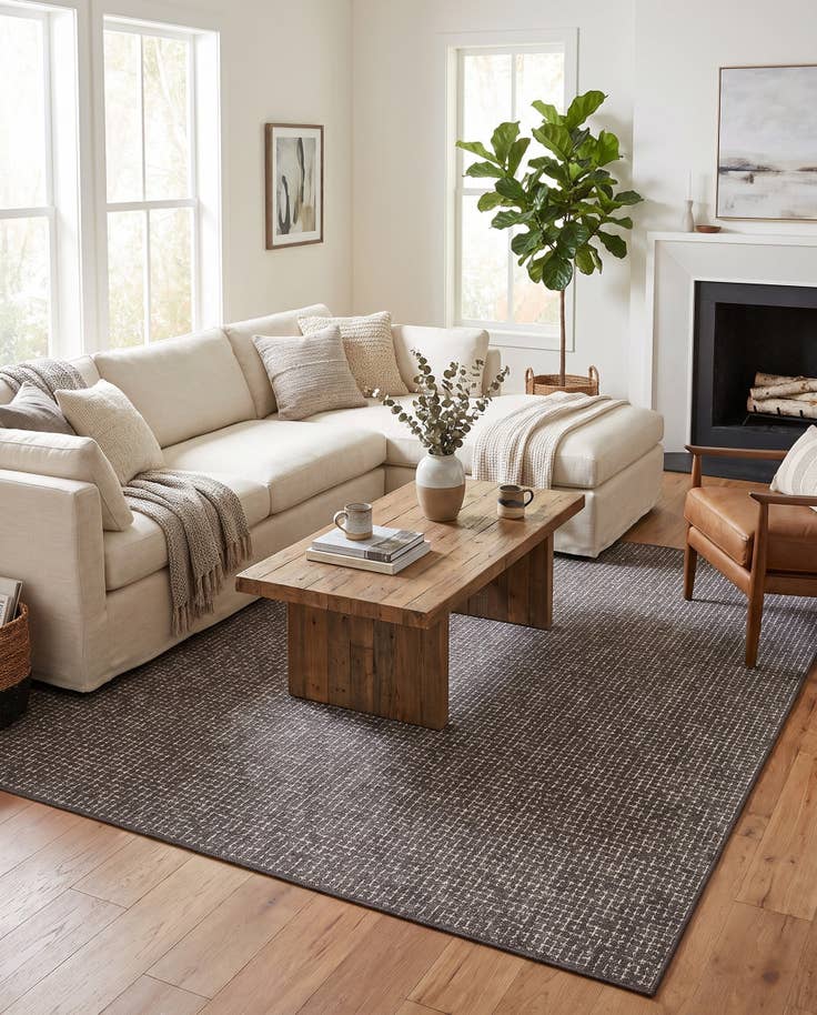 Detail image of 305cm x 305cm Easy-Clean Checkered Indoor / Outdoor Square Rug