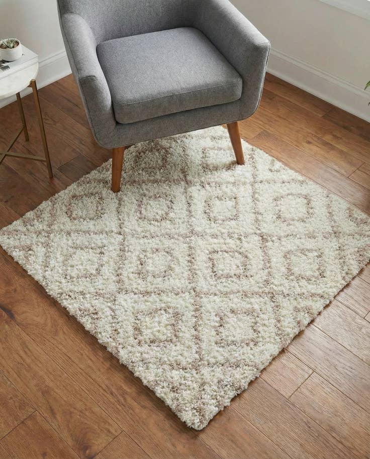 Detail image of 3' 3 x 3' 3 Lattice Shag Square Rug