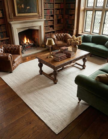 9' x 12' Hand Woven Jill Zarin English Manor Farmhouse Wool Rug