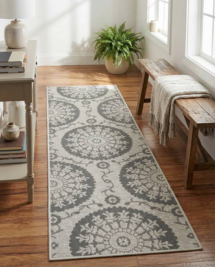 Detail image of 2' 2 x 6' Easy-Clean Botanical Indoor / Outdoor Runner Rug