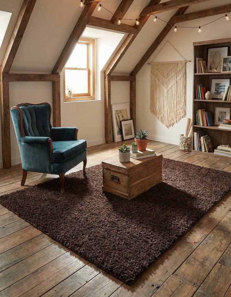 Detail image of 5' x 7' Solid Shag Rug