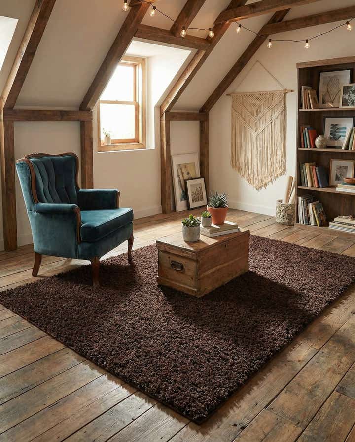 5' x 7' Solid Shag Rug