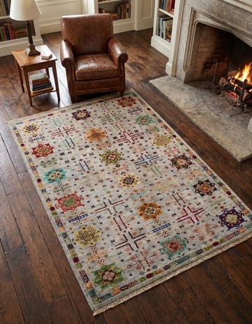 4' x 6' 2 Hand Knotted Ariana Ziegler Rug