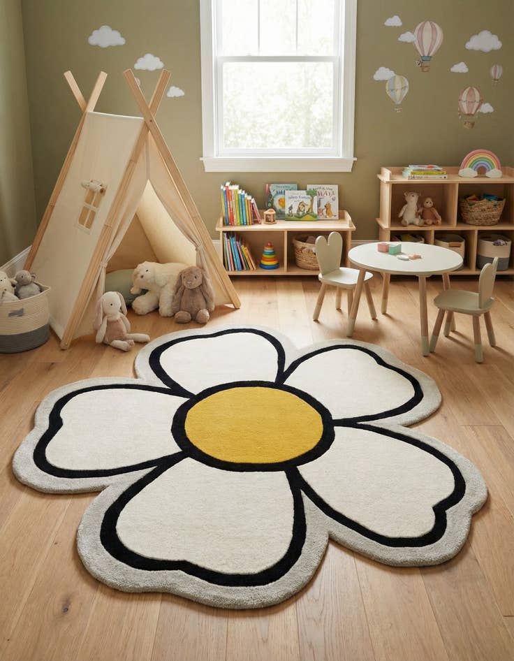 Detail image of 6' 1 x 6' 1 Playtime Kids Wool Freeform Rug