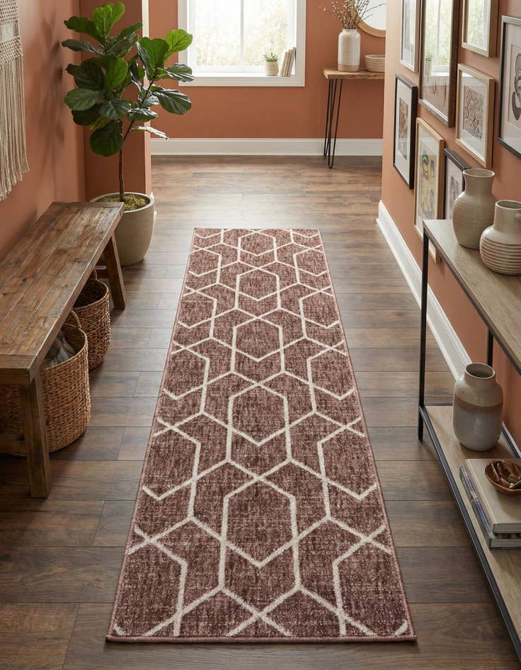 Detail image of 2' x 6' Eco Trellis Runner Rug