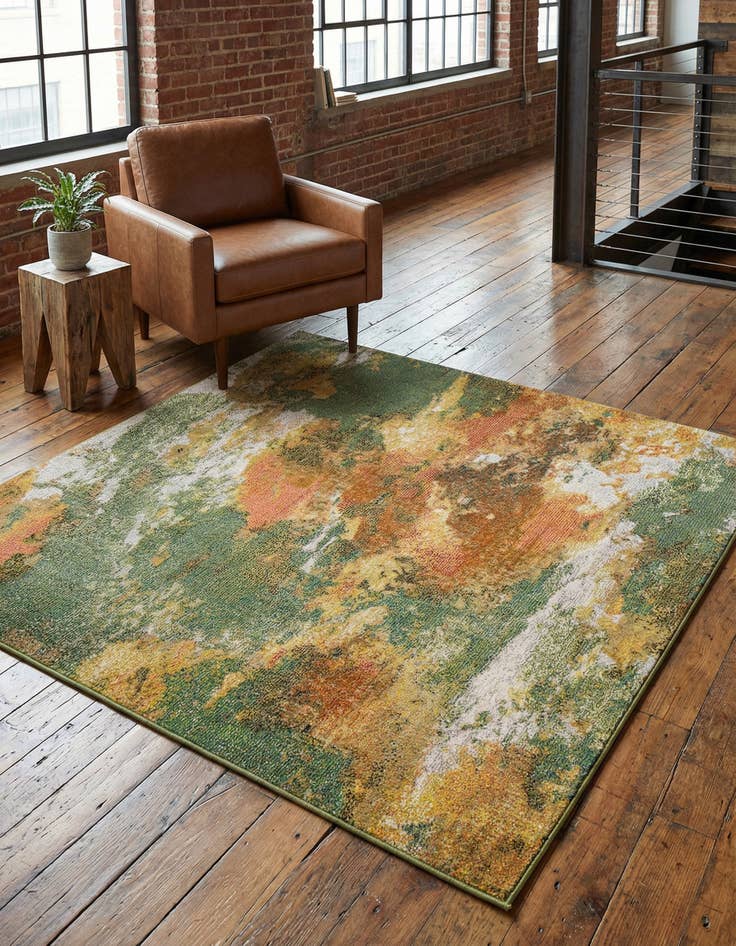 Detail image of 5' 3 x 5' 3  Washable Haerfest Square Rug