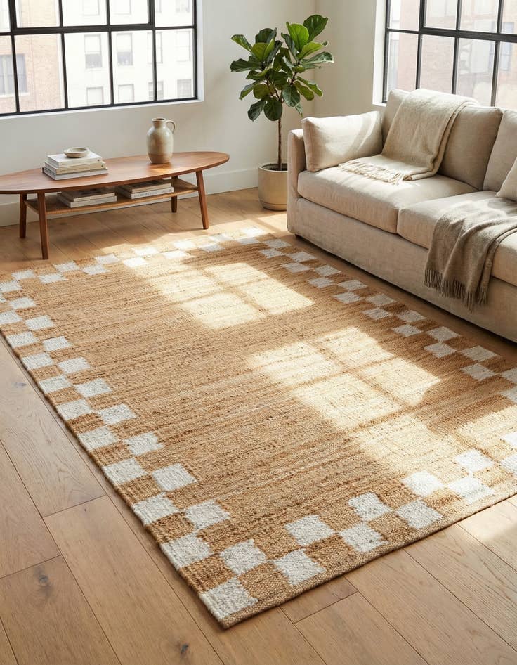 Detail image of 5' 1 x 8' Hand Woven Laurel Handwoven Jute Rug