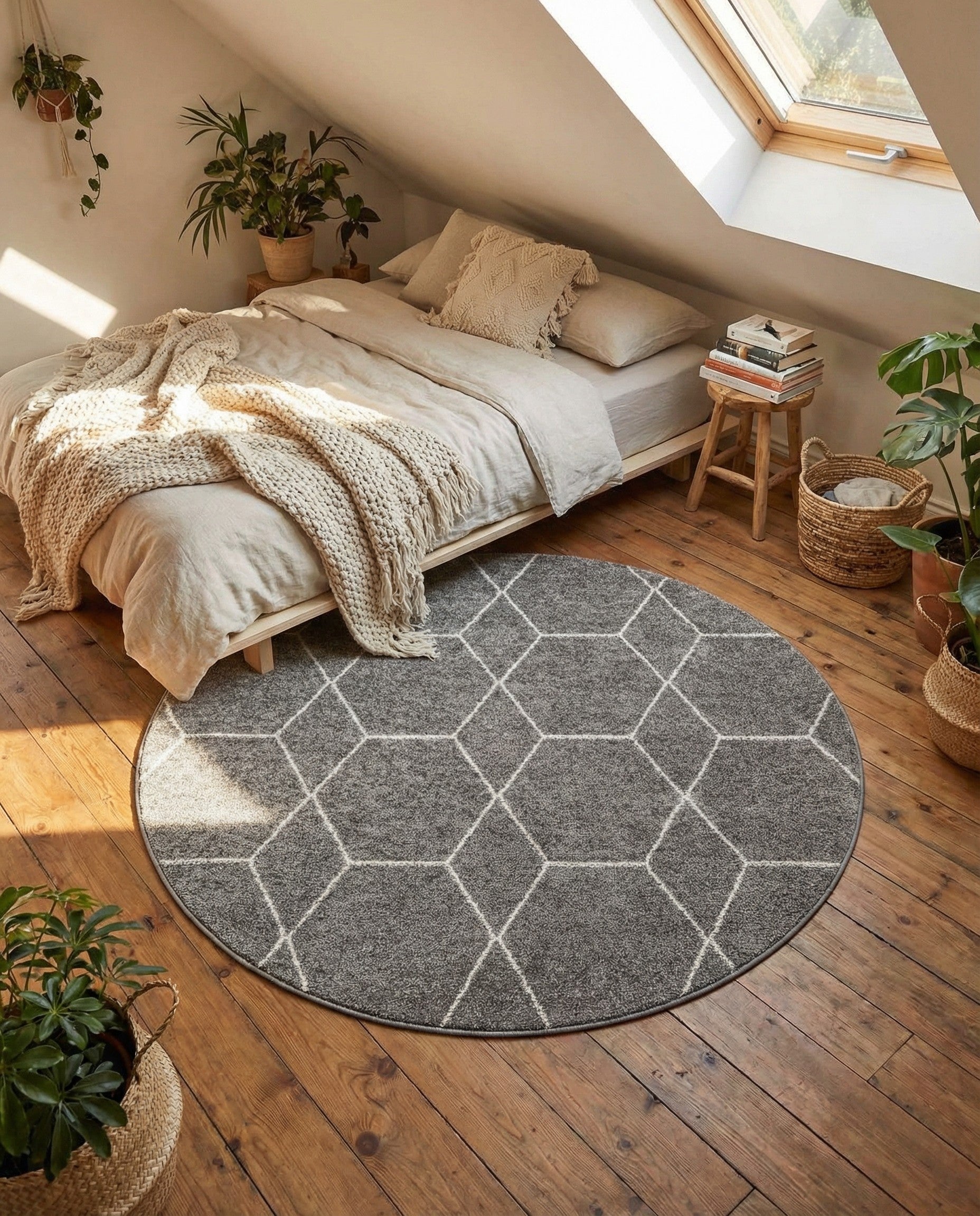 Primary image 5' 3 x 5' 3 Trellis Frieze Round Rug