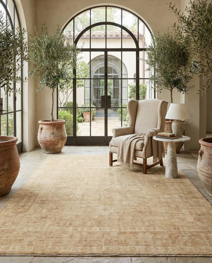 Detail image of 8' 3 x 9' 10 Hand Knotted Oushak Wool Rug