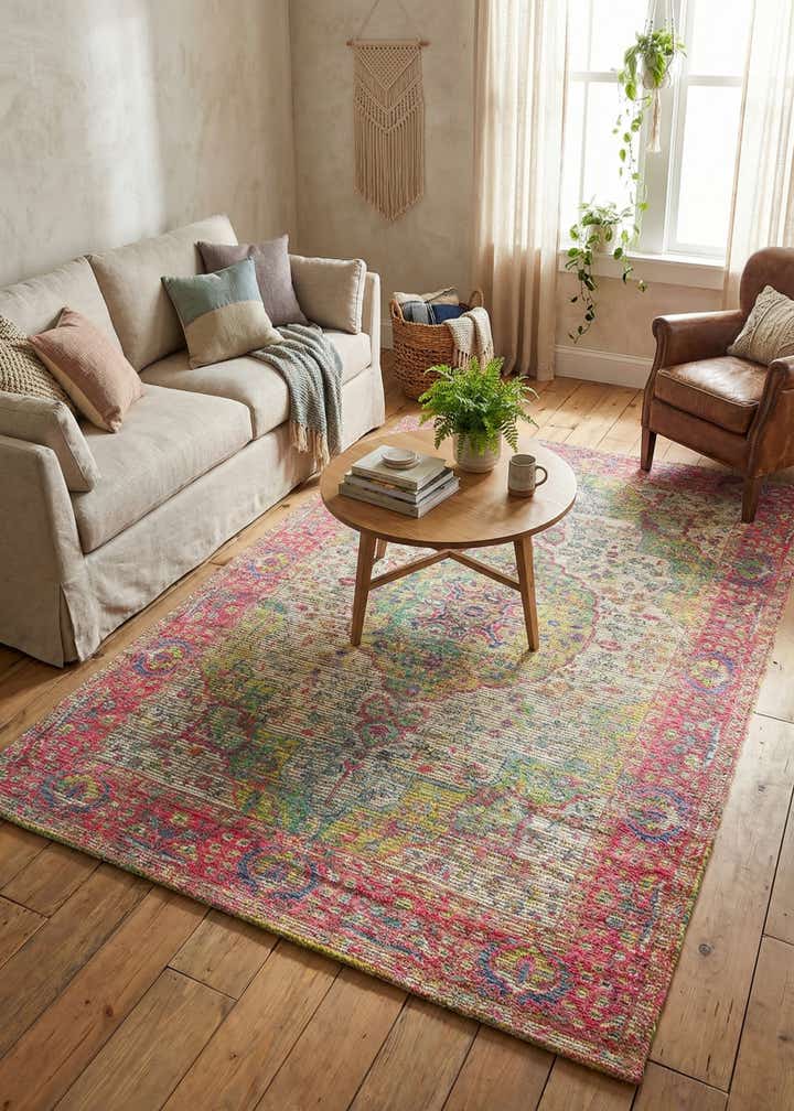 6' 1 x 9' Hand Woven Chenille Jute Rug