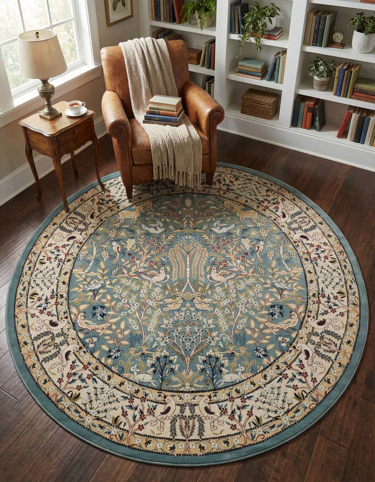Detail image of 7' x 7' Nain Design Round Rug