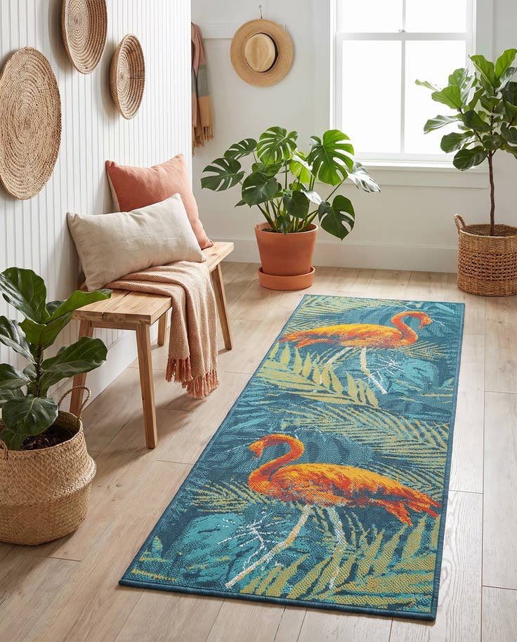 Detail image of 2' x 6' Easy-Clean Coastal Indoor / Outdoor Runner Rug