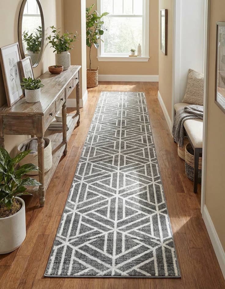 Detail image of  3' x 19' 8 Lattice Trellis Runner Rug