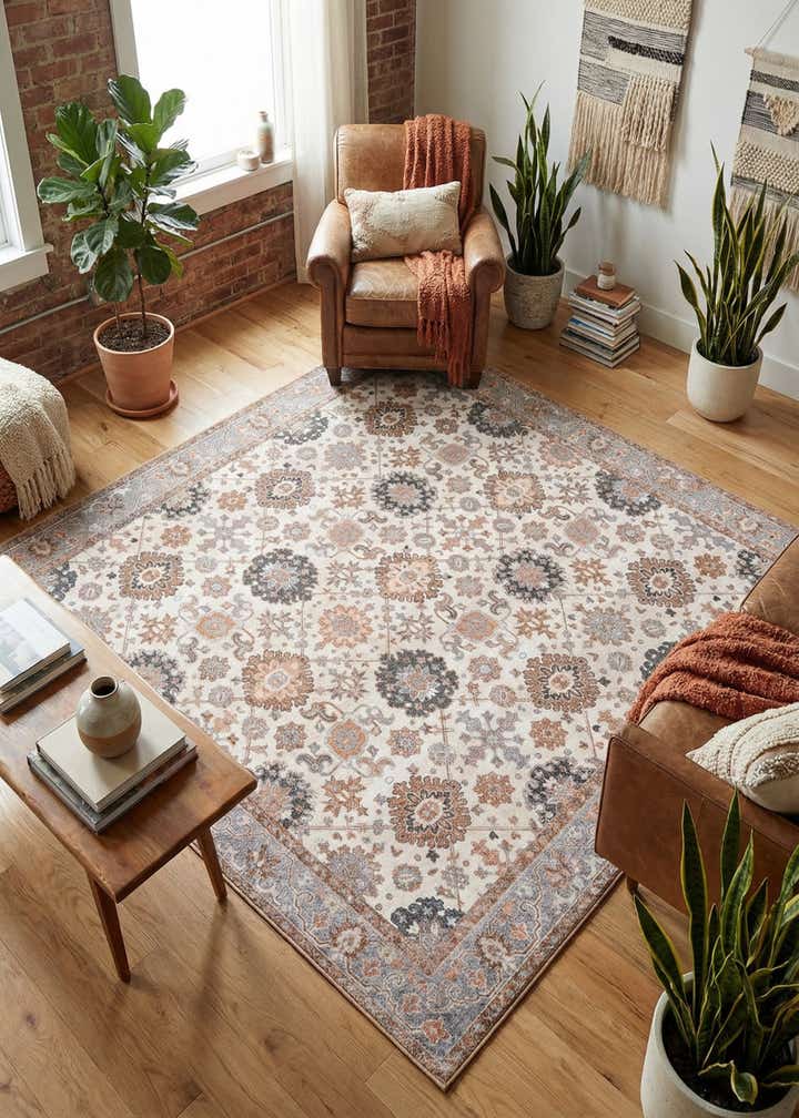 7' 10 x 7' 10 Washable Timeless Square Rug