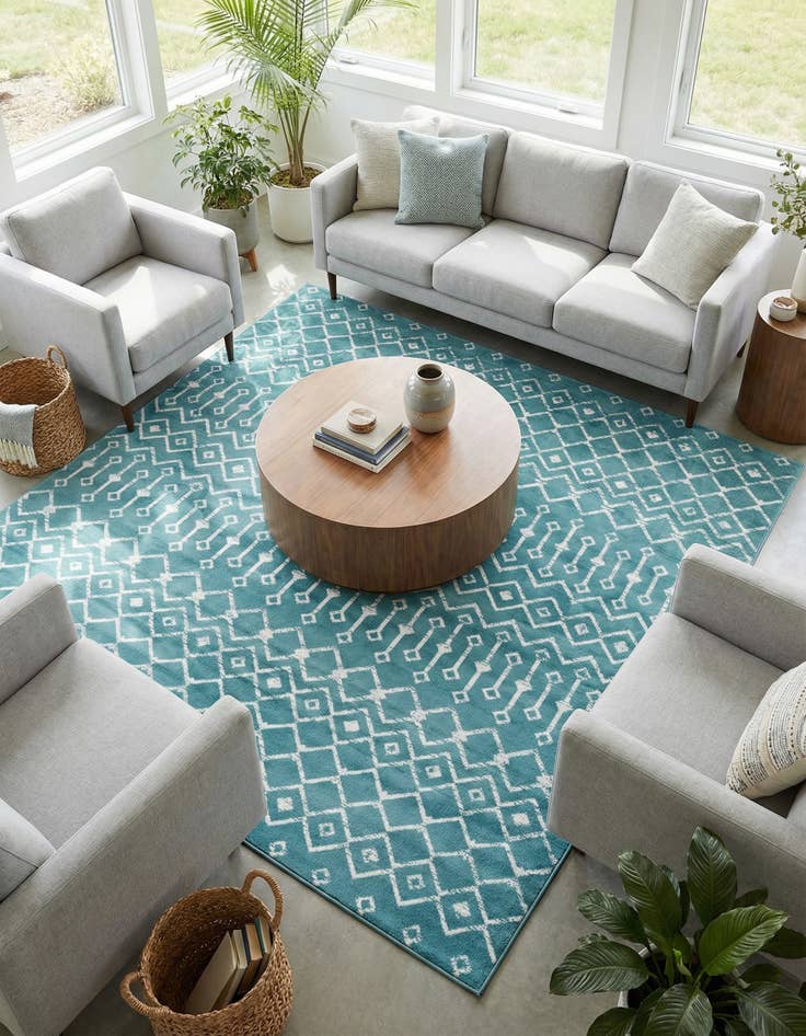 Detail image of 7' 10 x 7' 10 Kasbah Trellis Square Rug