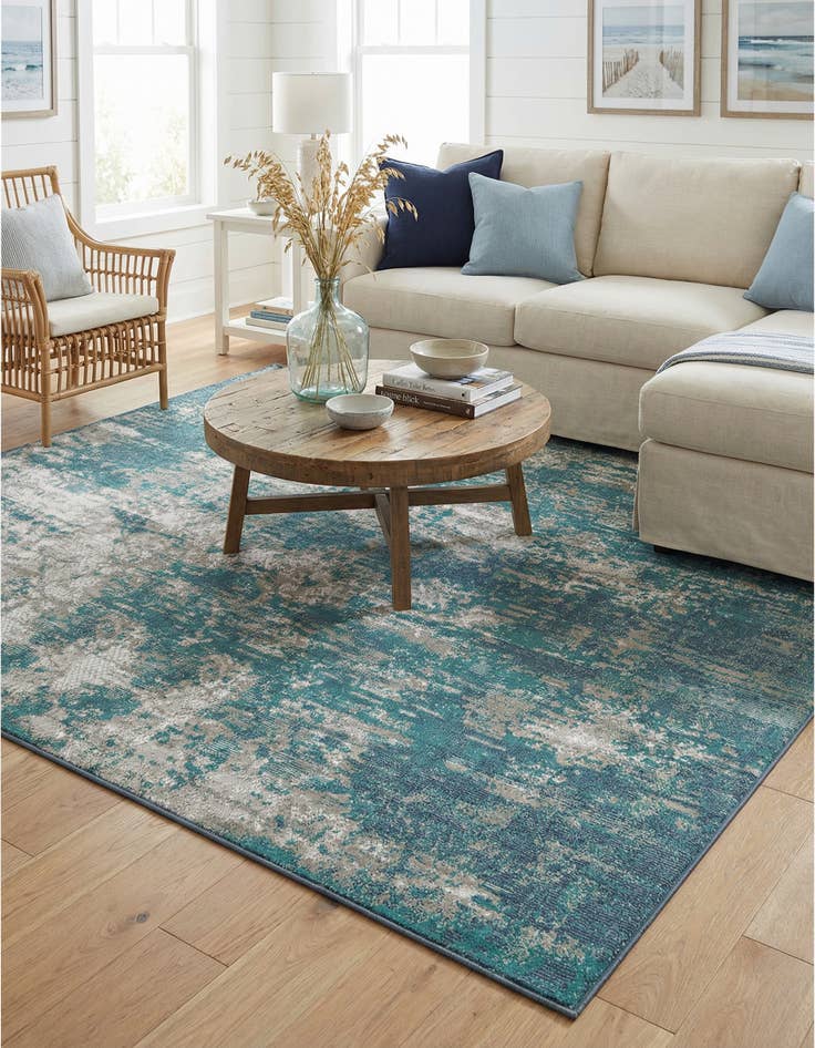 Detail image of 9' x 12' Easy-Clean Coastal Indoor / Outdoor Rug