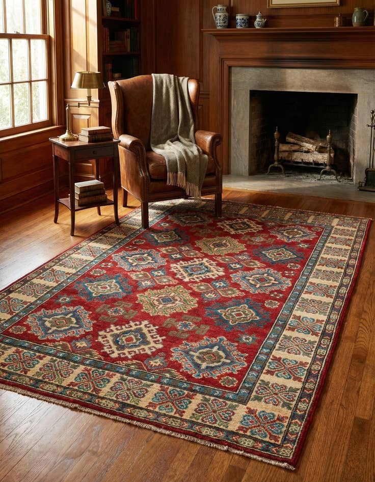 Detail image of 4' x 6' 1 Hand Knotted Kazak Rug