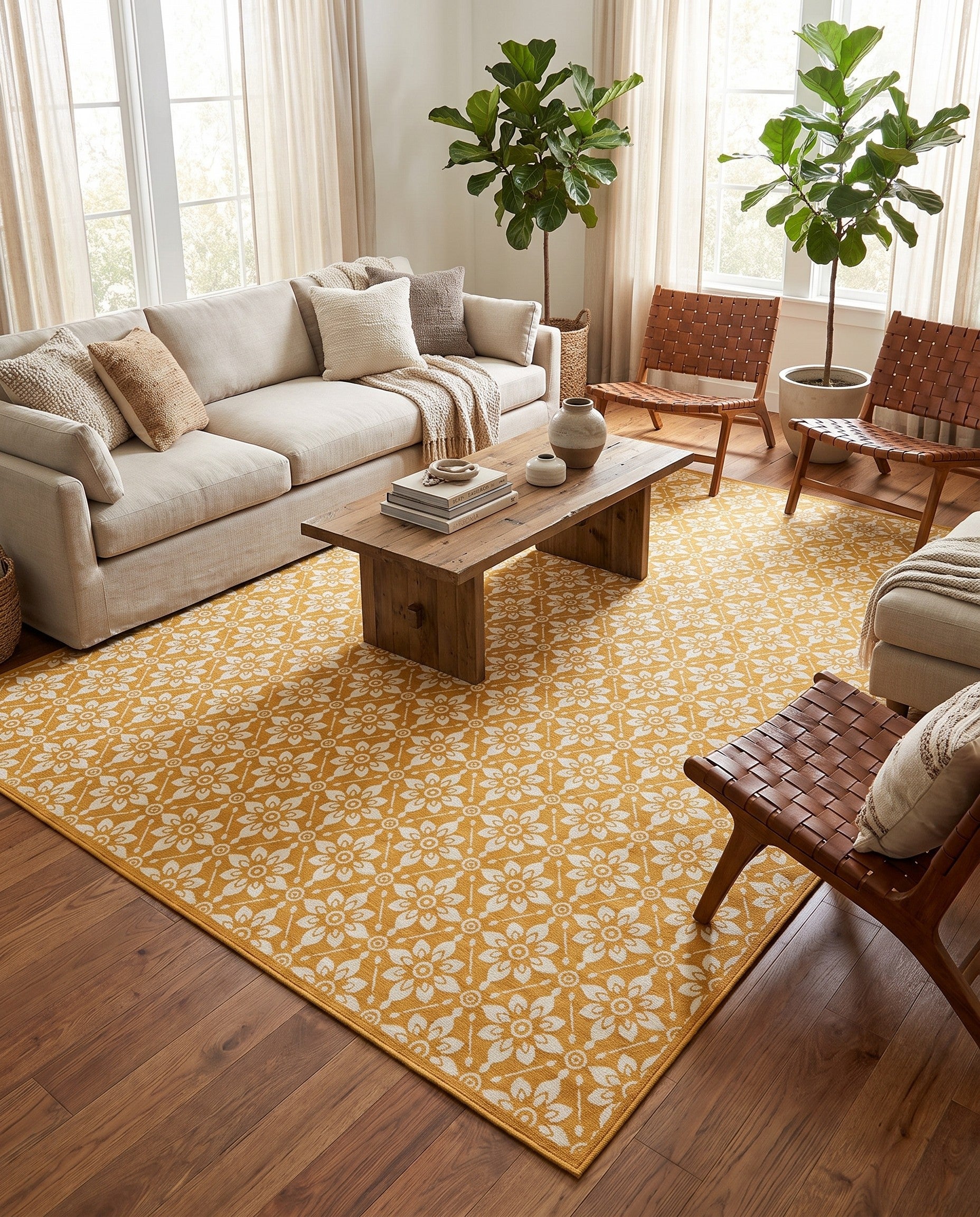 10' x 13' Easy-Clean Lattice Indoor / Outdoor Rug