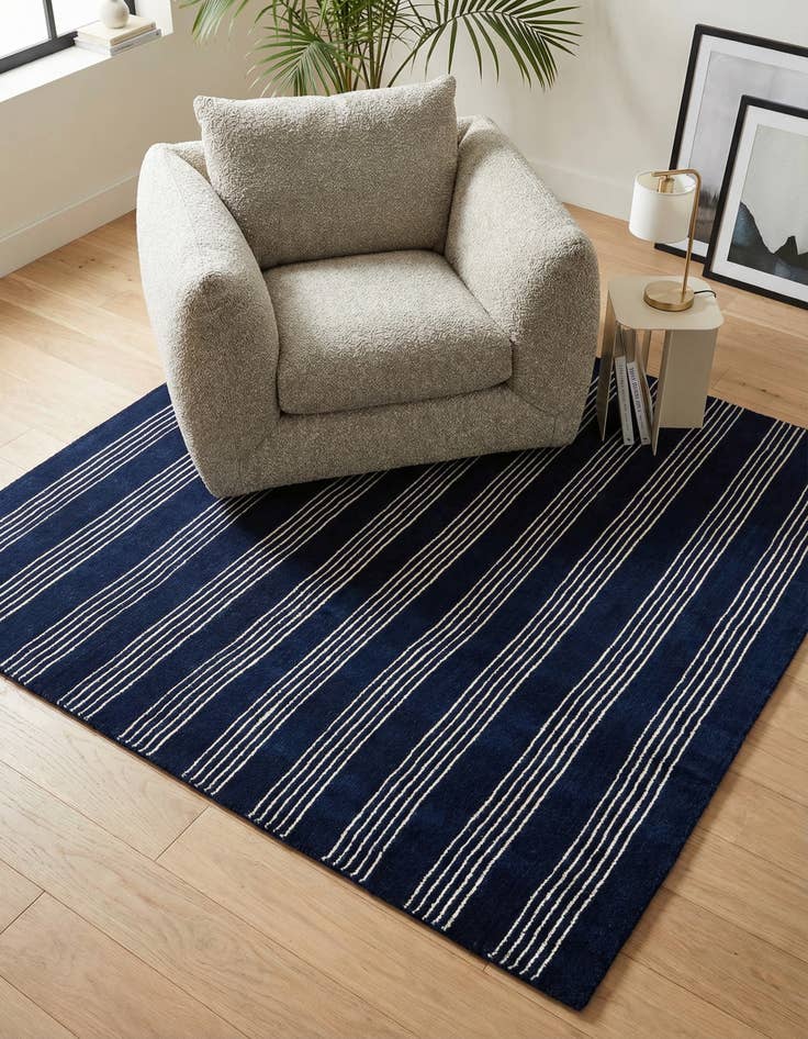 Detail image of 5' 1 x 5' 1 Jill Zarin Striped Wool Square Rug