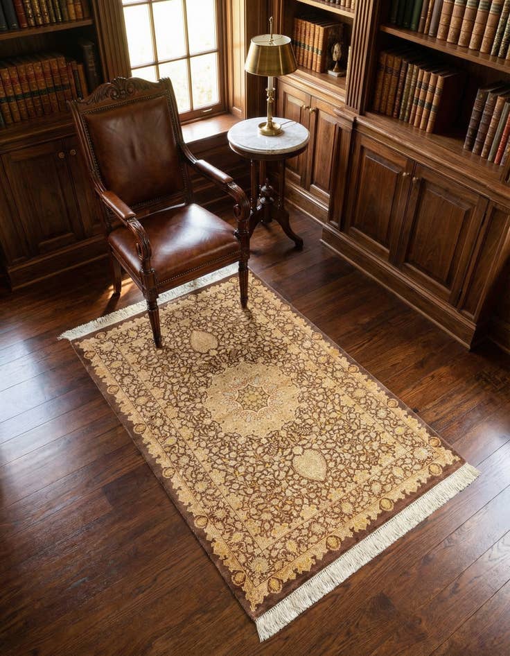 Detail image of 3' 4 x 5' 1 Ghom Silk Rug