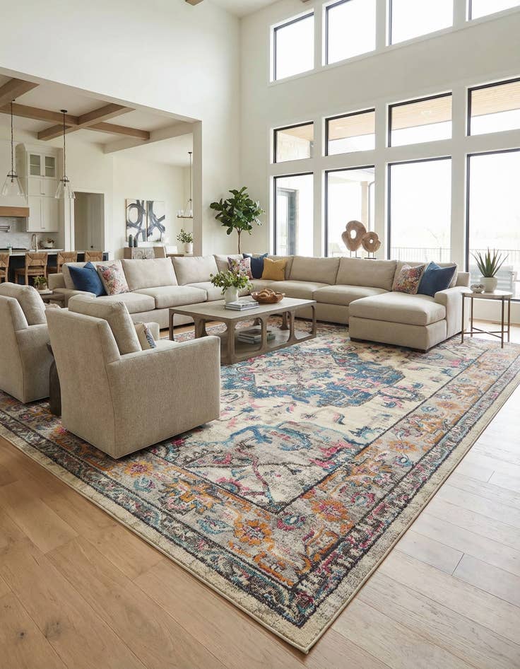 Detail image of 10' 6 x 16' 5 Washable Fleur Rug