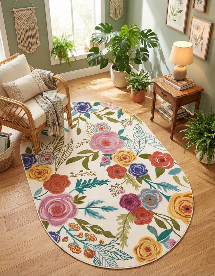 Detail image of 5' 3 x 7' 10 Blossom Oval Rug