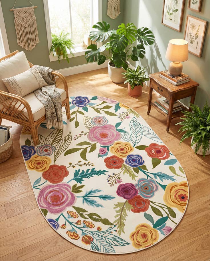 Vue détaillée : 160cm x 240cm Blossom Tapis Ovale