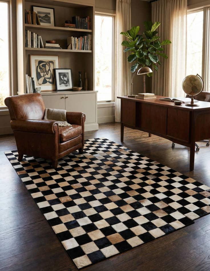 Detail image of 3' 11 x 5' 11 Cowhide Stocks Rug