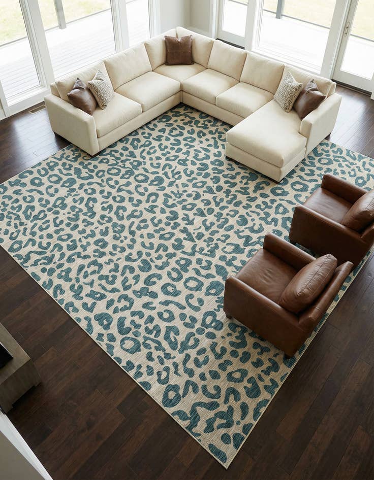 Detail image of 13' x 13'  Washable Safari Indoor / Outdoor Square Rug