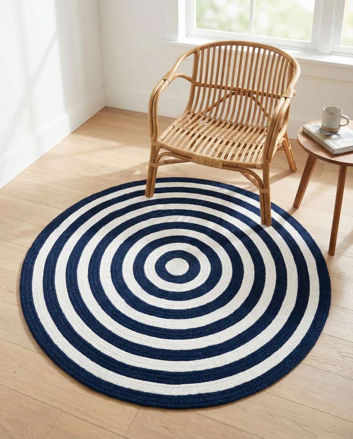 3' 3 x 3' 3 Easy-Clean Eco Verse Washable Indoor / Outdoor Round Rug