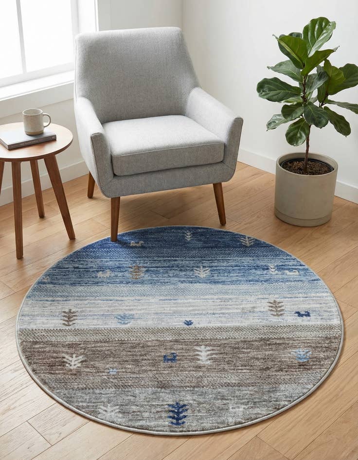 Detail image of 3' 3 x 3' 3 Gabbeh Round Rug