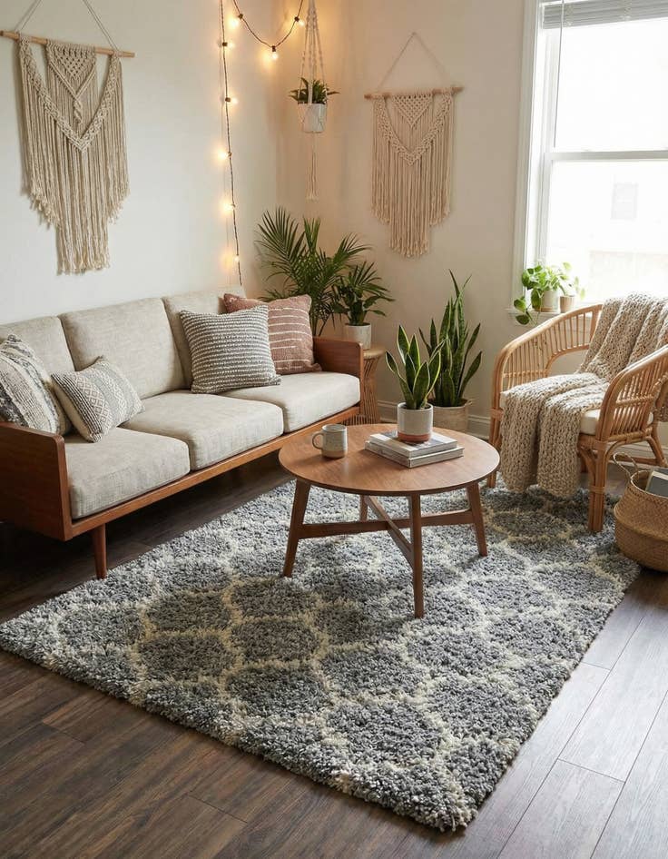 Detail image of 4' x 6' Lattice Shag Rug