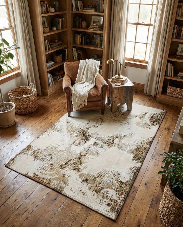 Detail image of 3' 10 x 5' 10 Hand Knotted Ultra Vintage Persian Wool Rug