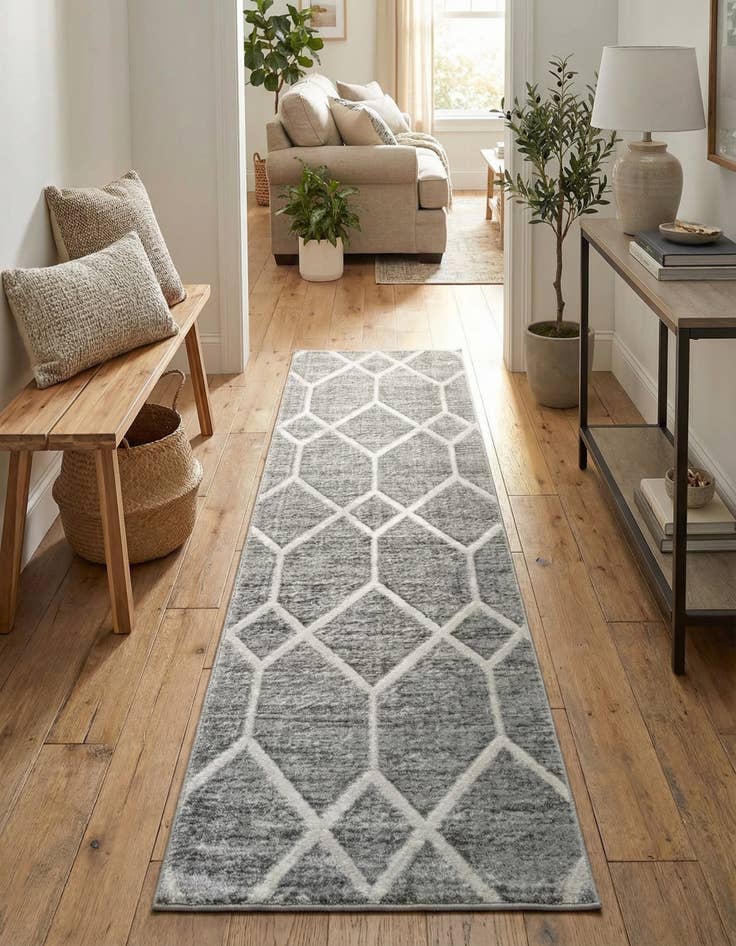 Detail image of 2' x 8' Lattice Trellis Runner Rug