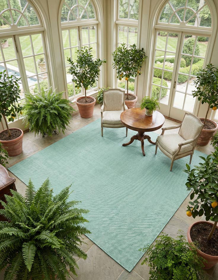 Detail image of 10' x 10'  Hand Woven Jill Zarin English Manor Farmhouse Wool Square Rug