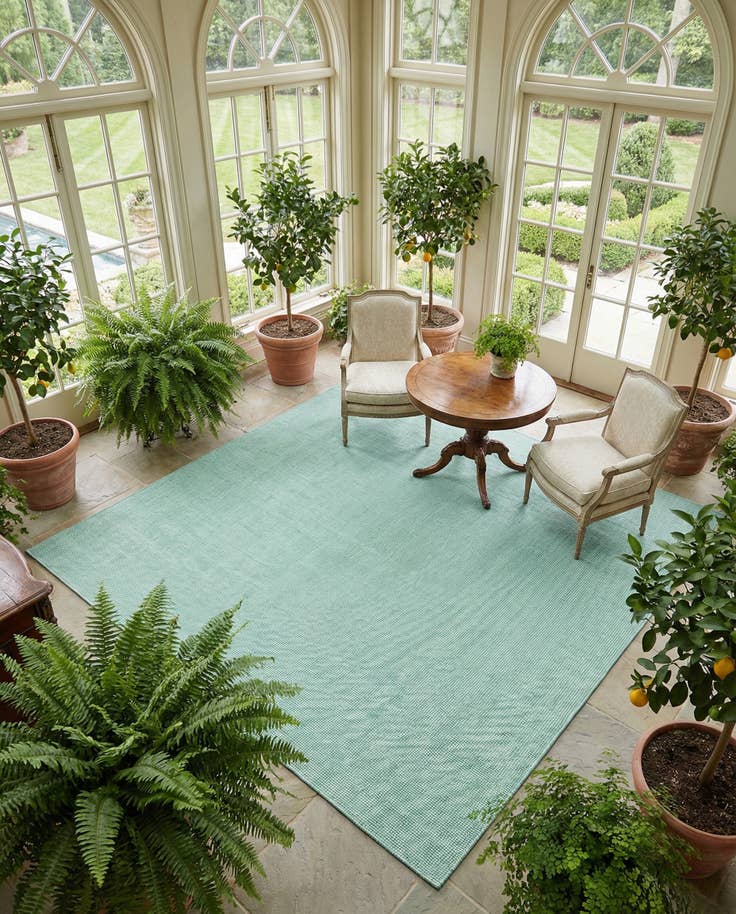 Detail image of 10' x 10' Hand Woven Jill Zarin English Manor Farmhouse Wool Square Rug
